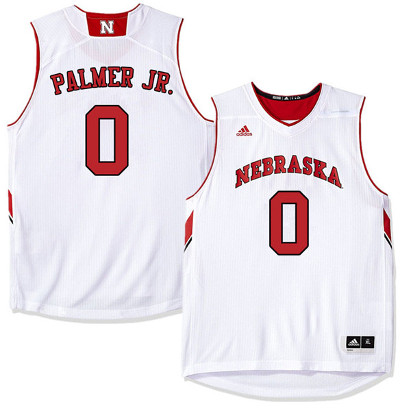 Men Nebraska Cornhuskers #0 James Palmer Jr. College Basketball Jerseys Sale-White - Click Image to Close